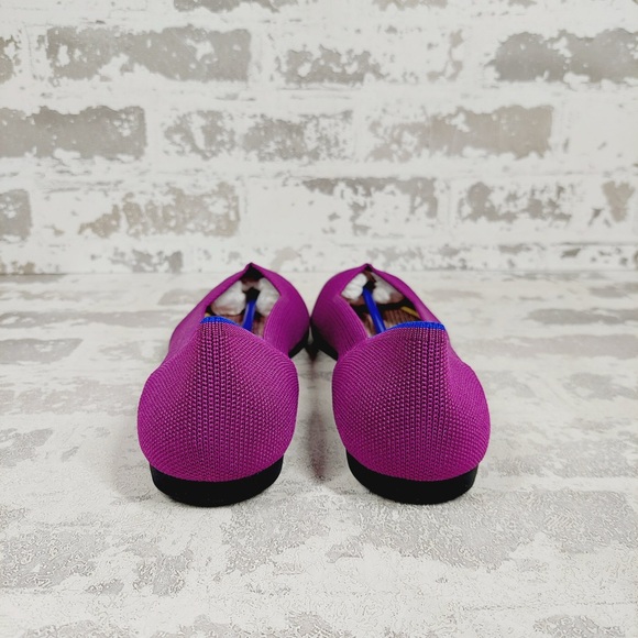 NEW Rothy's The Flat Purple Knit Gold Pointy Toe Slip On Loafers C691 - Picture 2 of 10